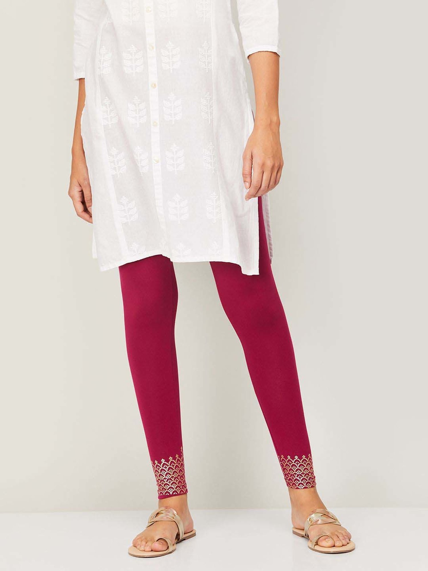 Buy Melange by Lifestyle Purple Printed Leggings for Women Online @ Tata  CLiQ