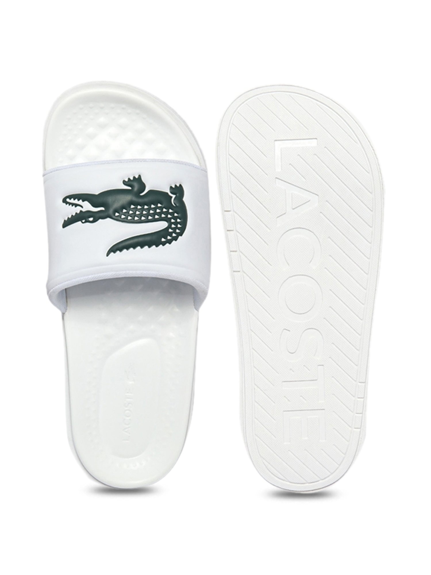 Buy Lacoste Men s Croco Dualiste White Slides for Men at Best