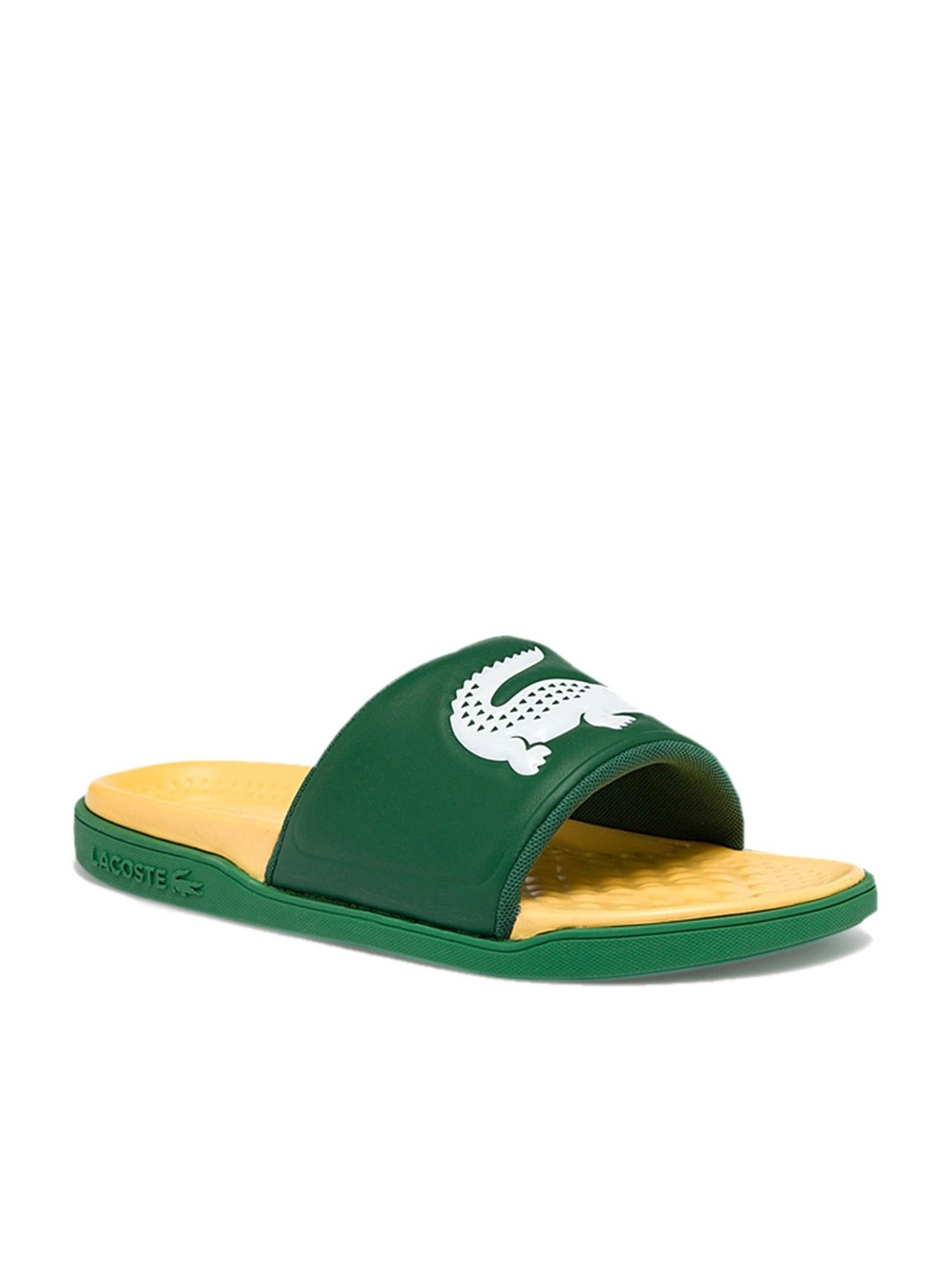 Buy Lacoste Men s Croco Dualiste Green Slides for Men at Best