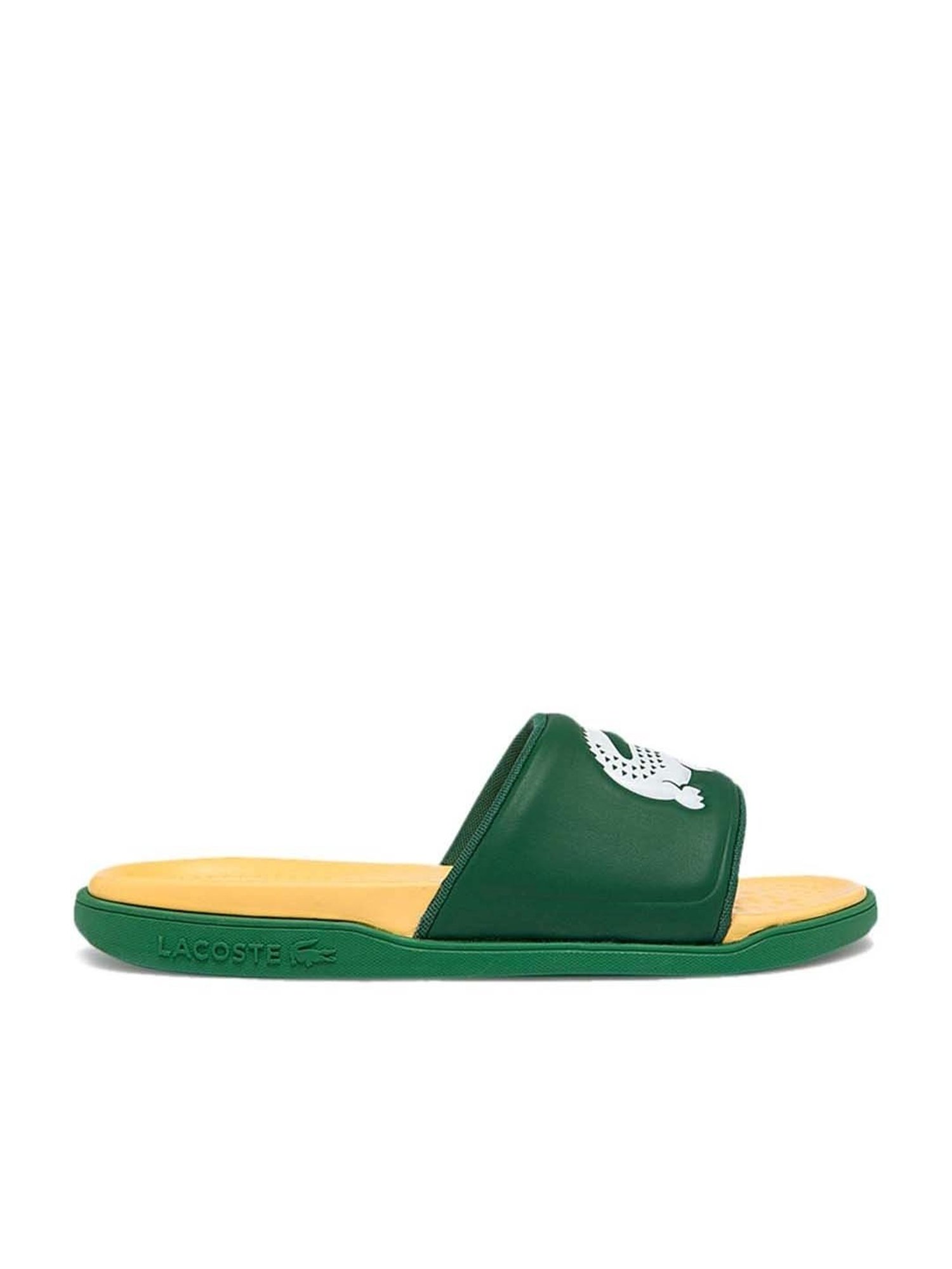 Lacoste flip flops online green