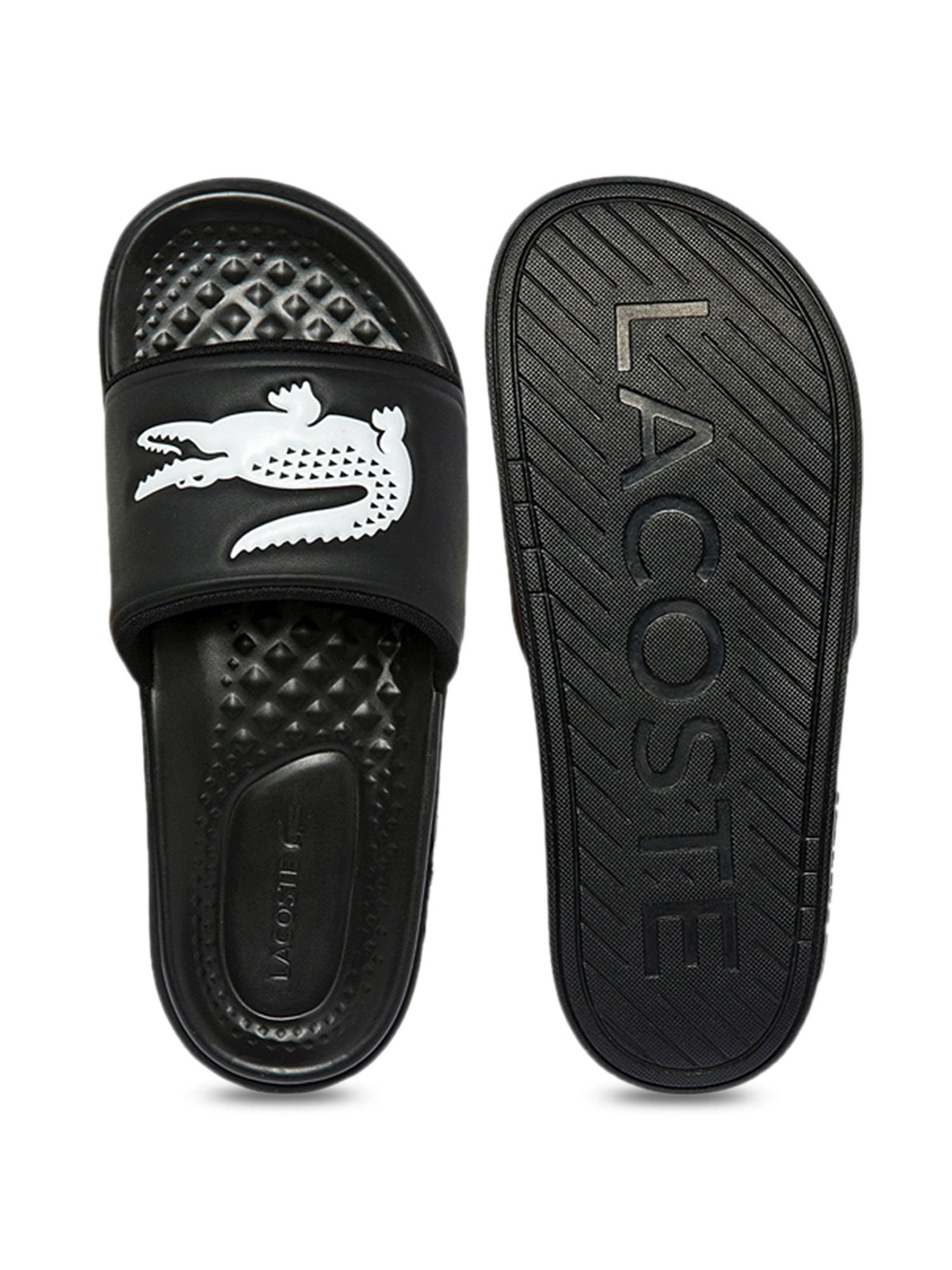 Lacoste slides 2025 mens black