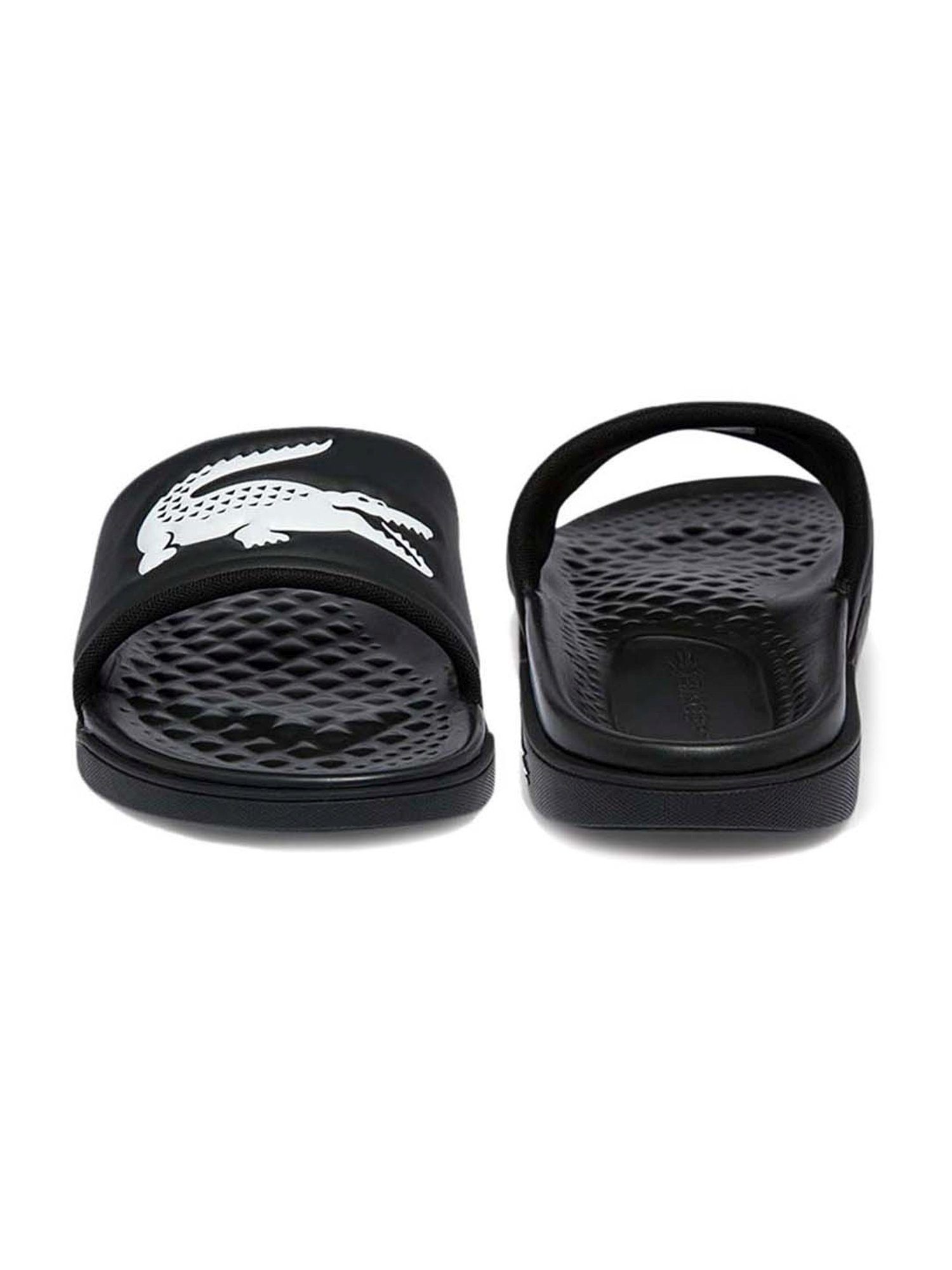 Black lacoste sliders discount mens