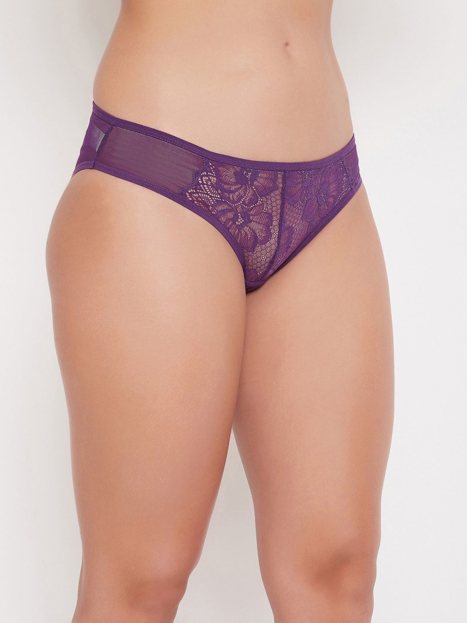 Buy Clovia Purple Lace Bikini Panty for Women Online @ Tata CLiQ