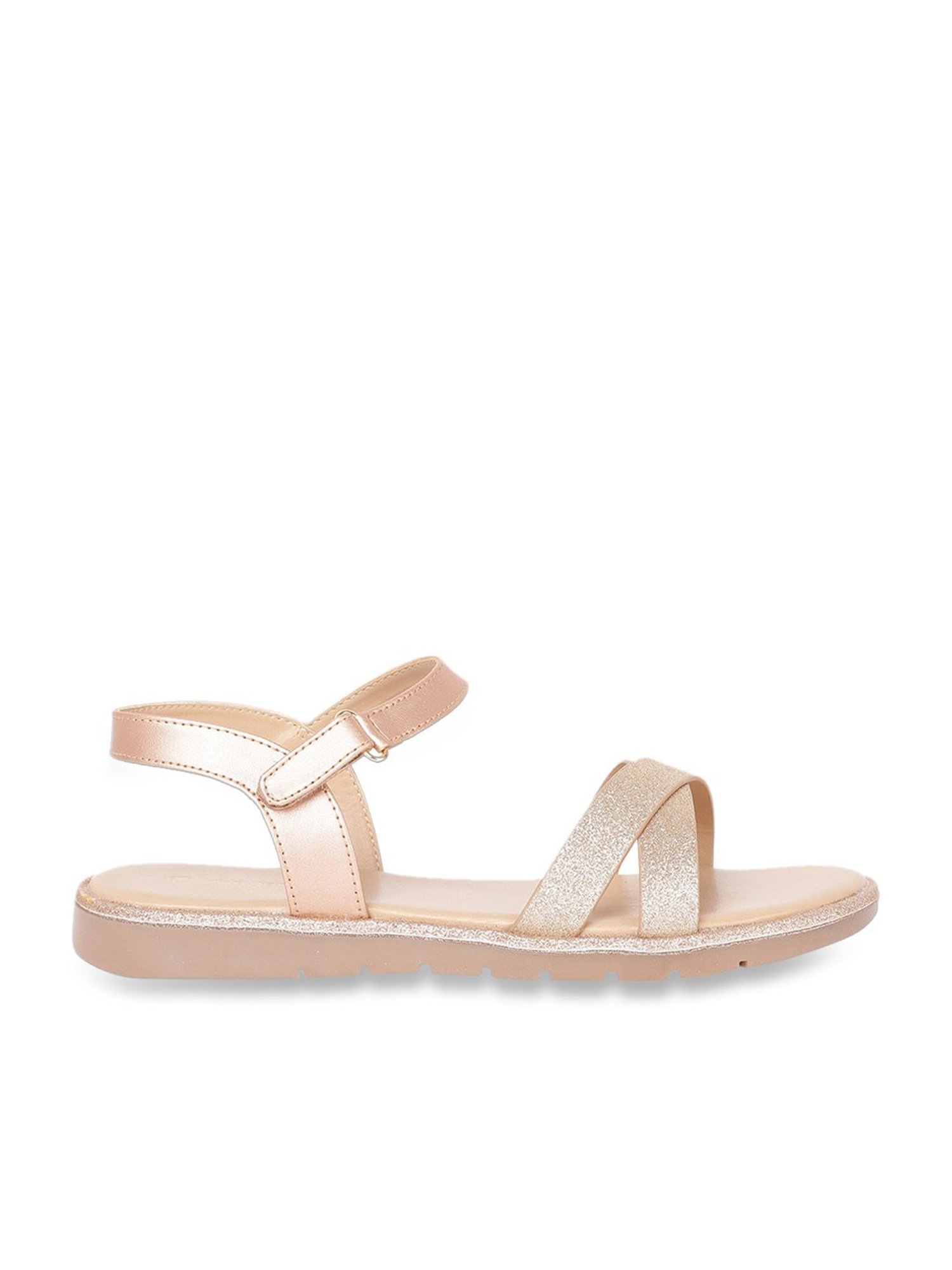 Buy Fame Forever by Lifestyle Kids Rose Gold Cross Strap Sandals