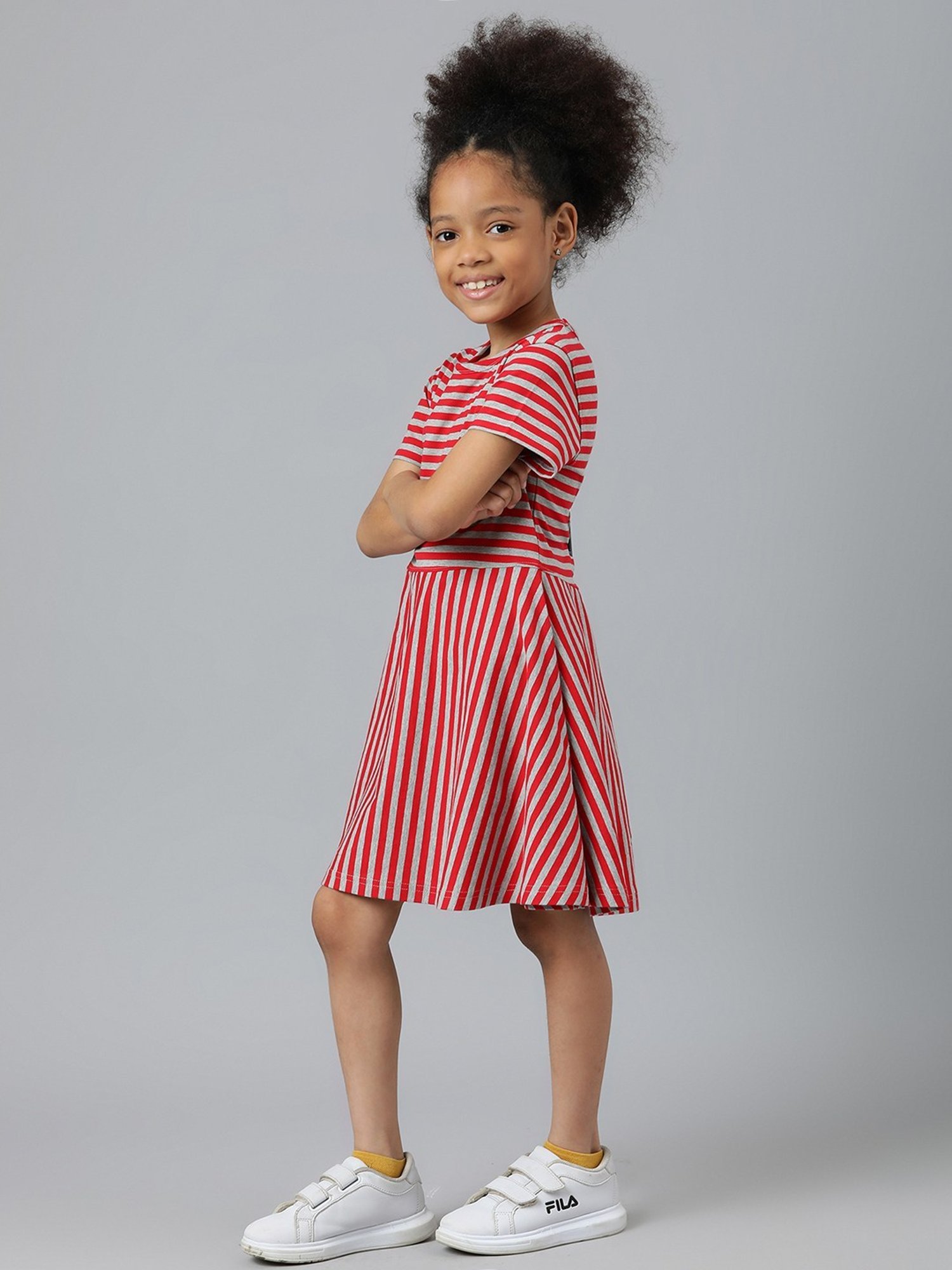 Buy A.T.U.N. Girls Navy Striped Casual Dress Online at Best Prices in India  - JioMart.