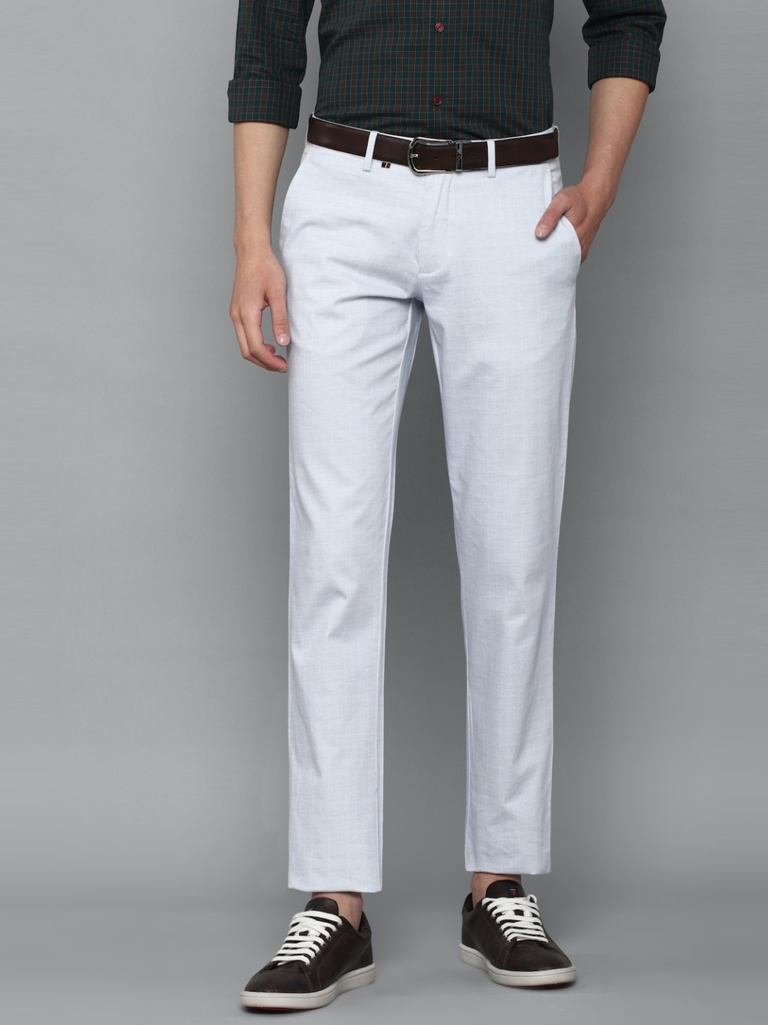 Medium Grey Check Trousers  Selling Fast at Pantaloonscom
