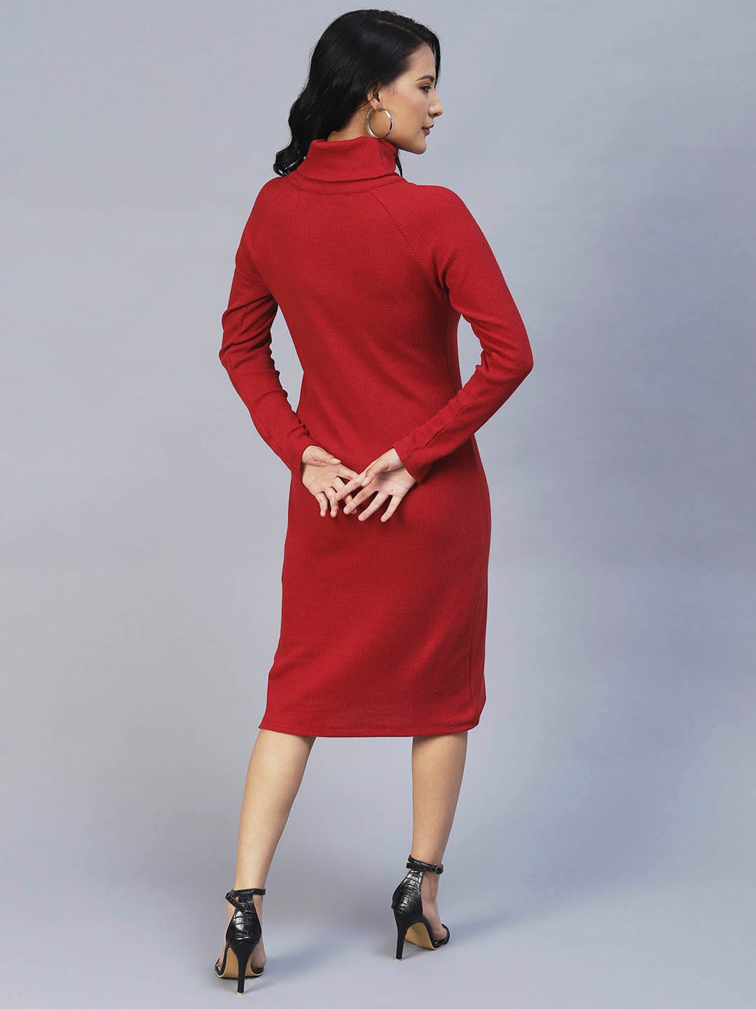 Red Knit Bodycon Dress