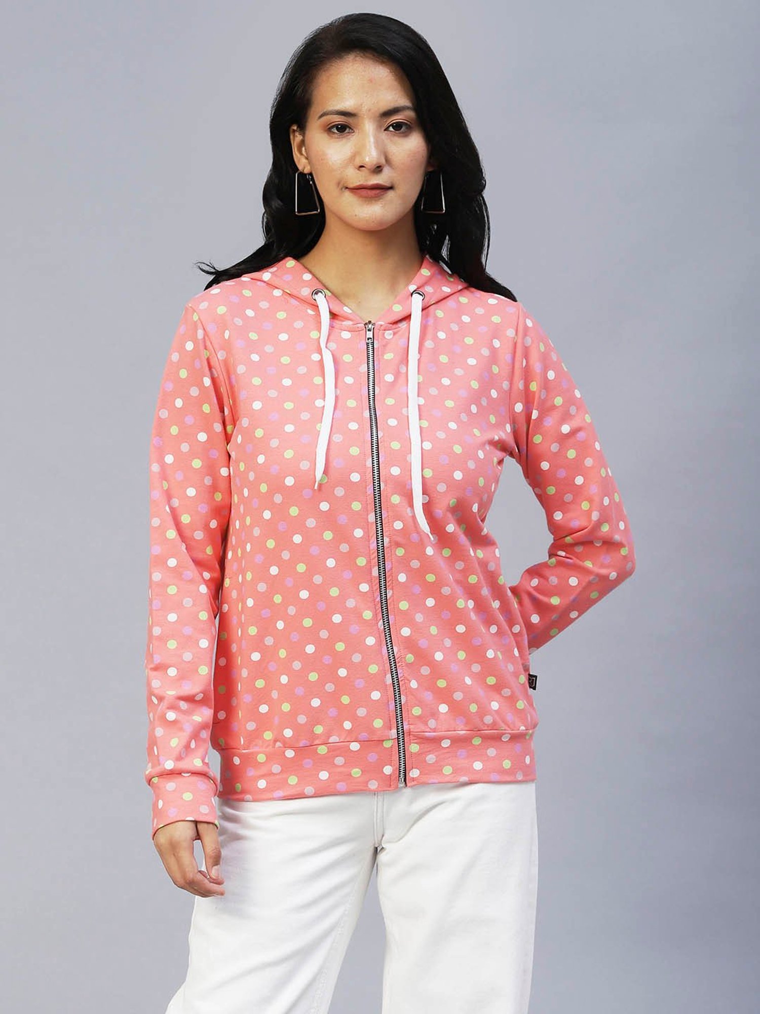 Polka dot hoodie online women's