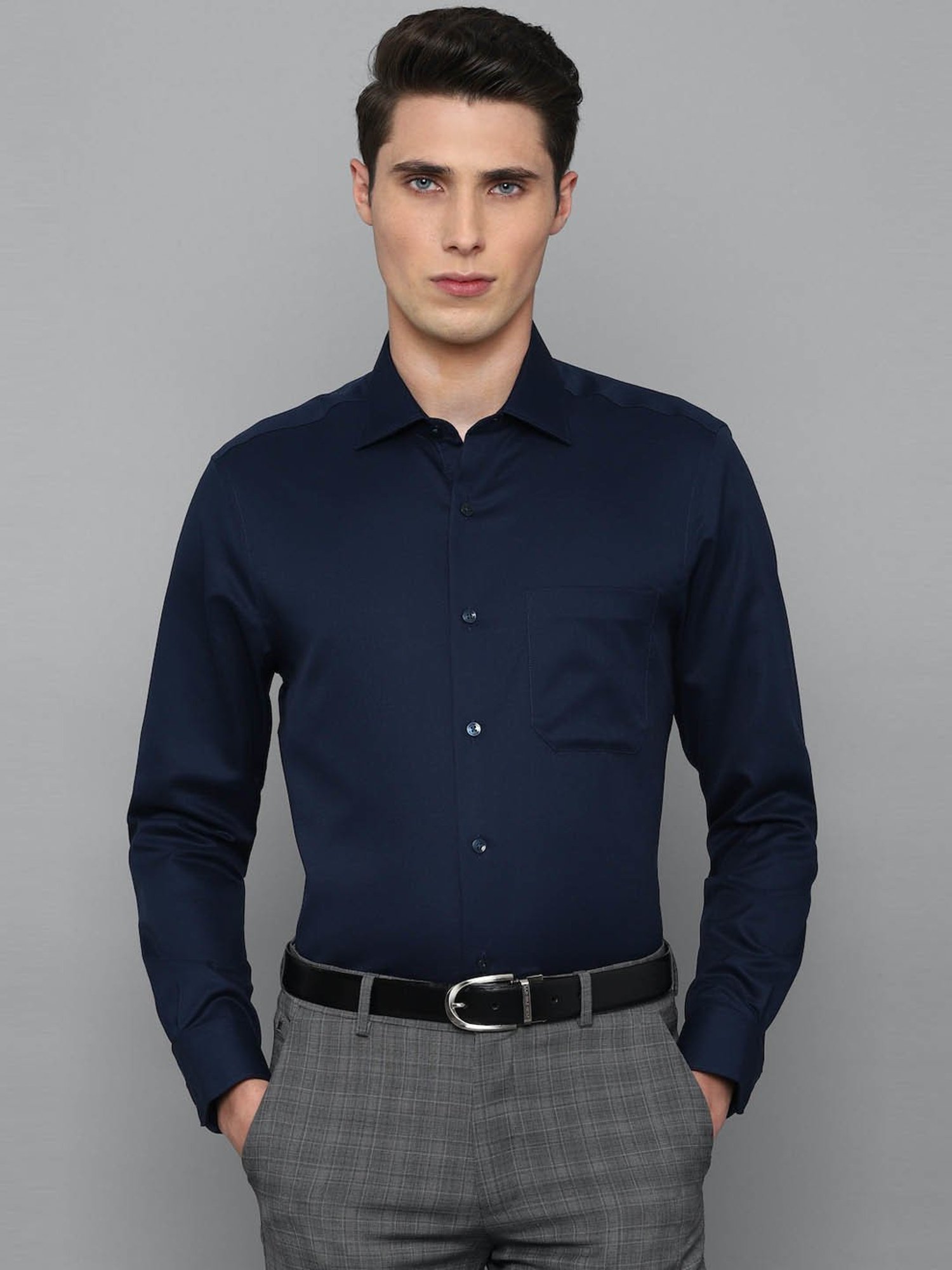 T-Shirts & Shirts, Louis Philippe Navy Blue Shirt (Men)