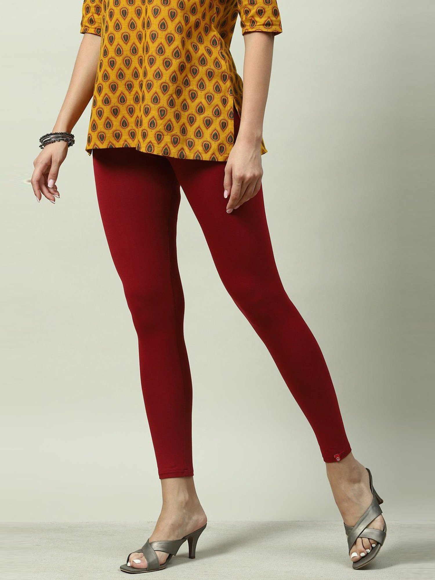 Buy Biba Maroon Regular Fit Leggings for Women Online @ Tata CLiQ