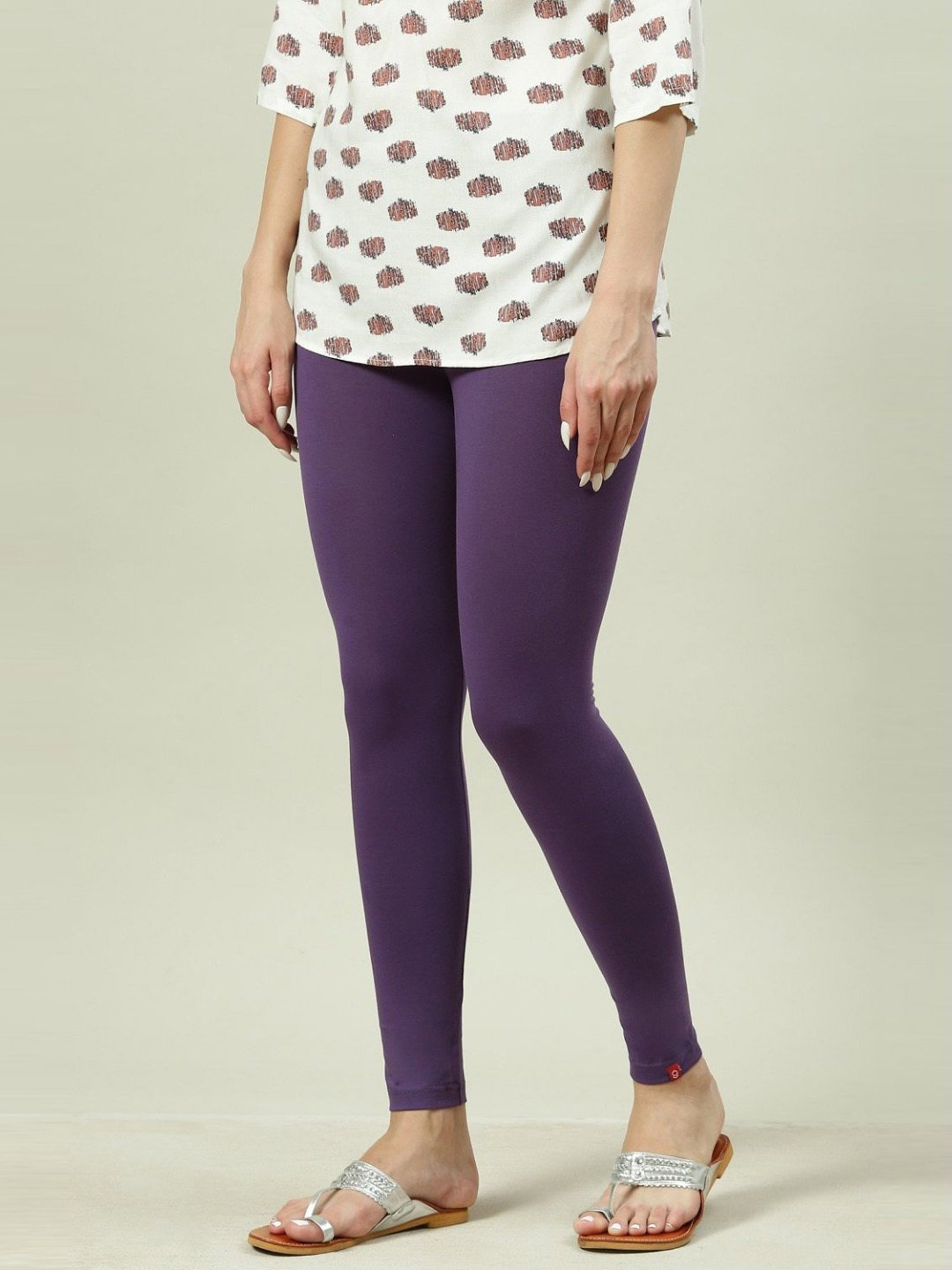 Frenchtrendz | Buy Frenchtrendz Modal Spandex Purple Ankle Leggings Online