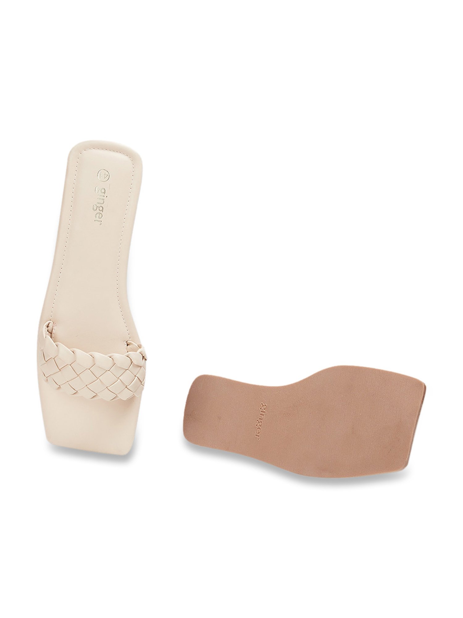 Buy White Flat Sandals for Women by Ginger by Lifestyle Online | Ajio.com