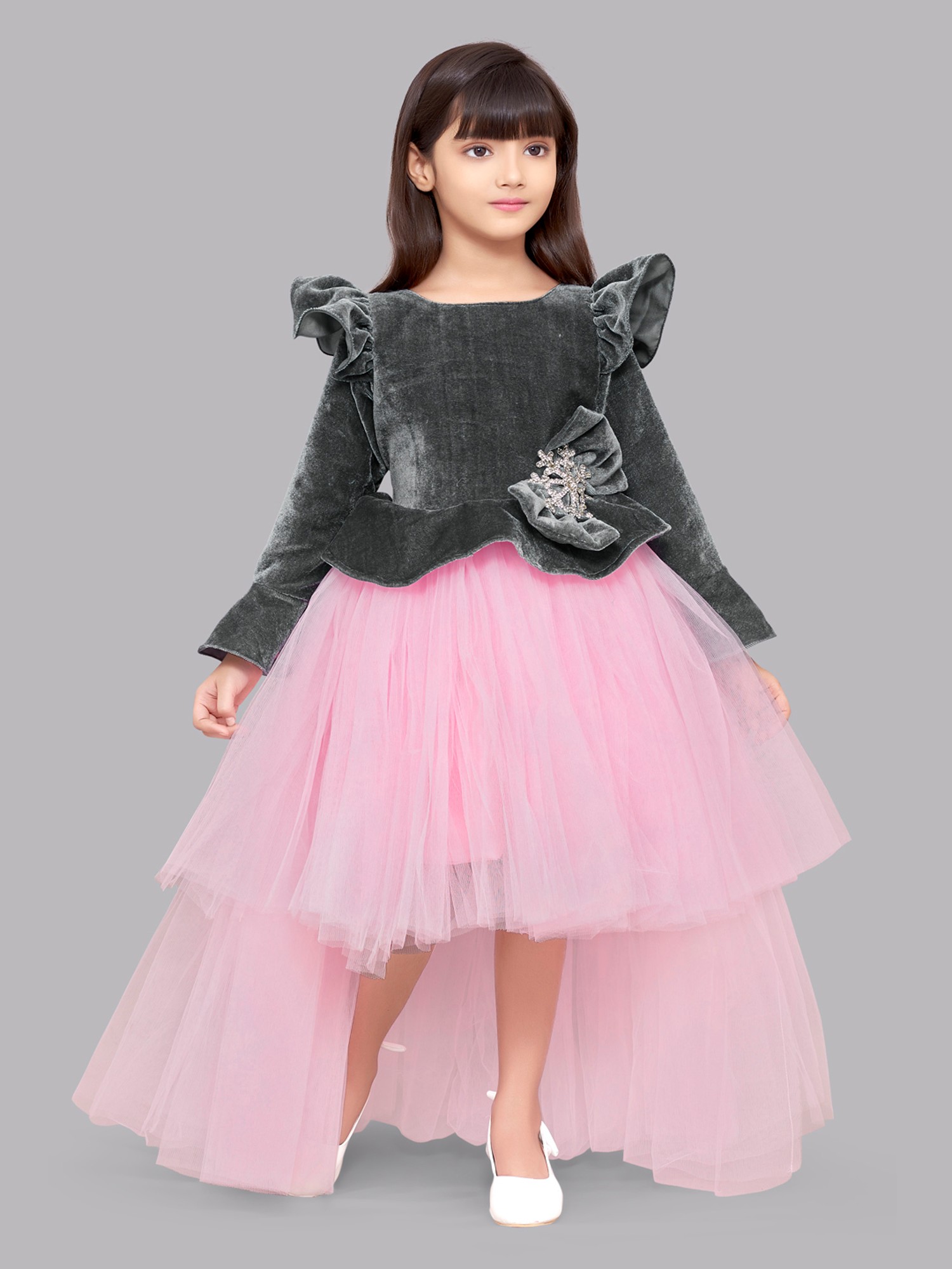 See Through Lace Long Sleeve Kids Teen Girls Evening Wedding Dress Chi   ToysZoom