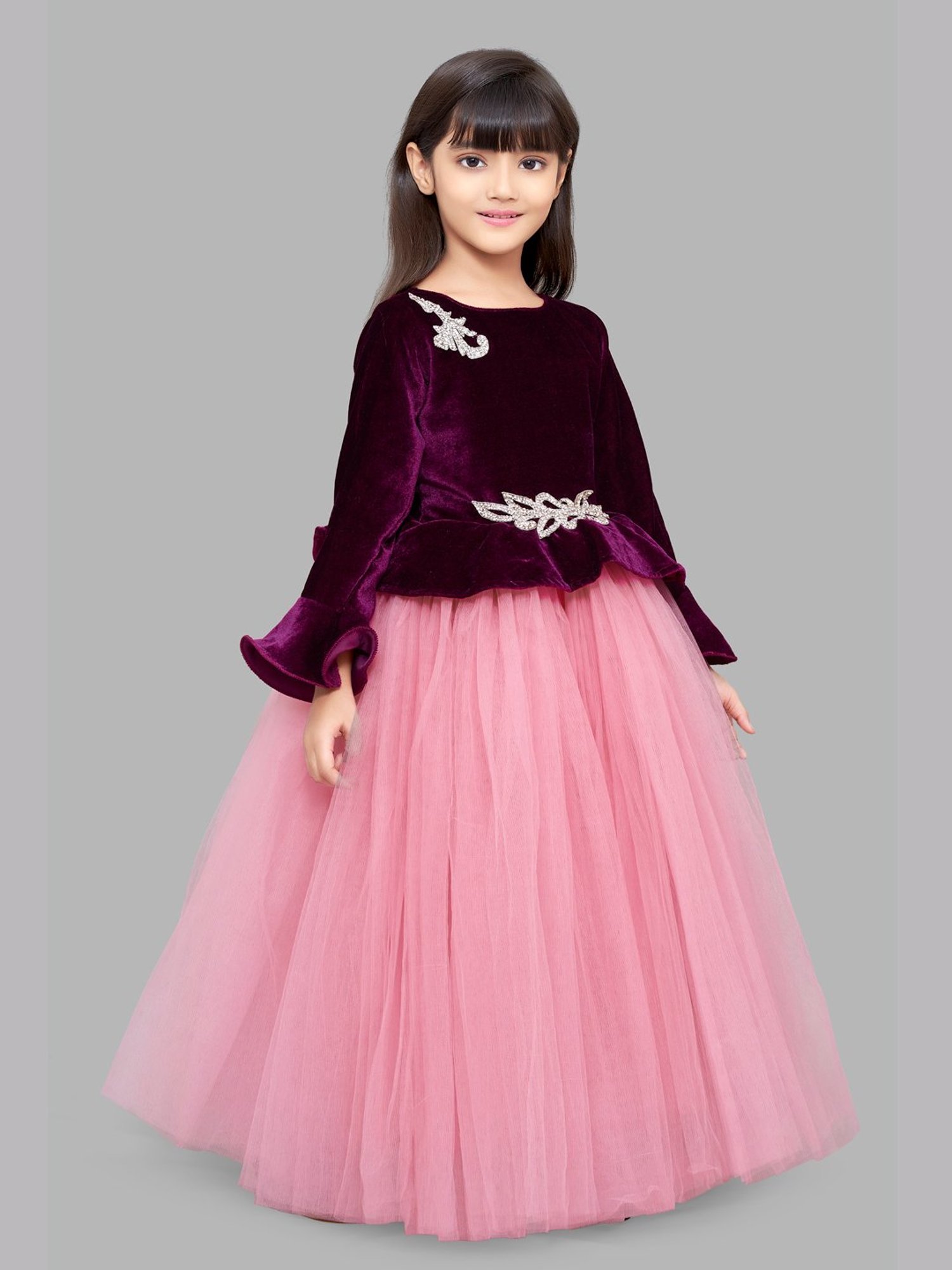 Buy Pink Chick Kids Red & White Solid Full Sleeves Gown for Girls Clothing  Online @ Tata CLiQ