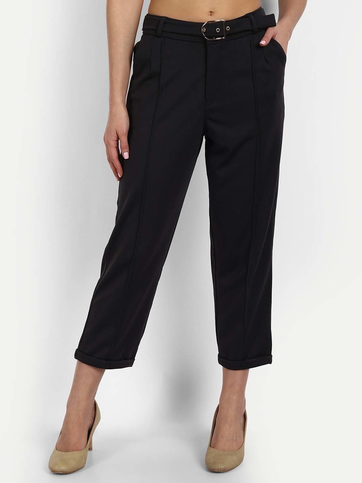 Buy Black Trousers  Pants for Women by ORCHID BLUES Online  Ajiocom