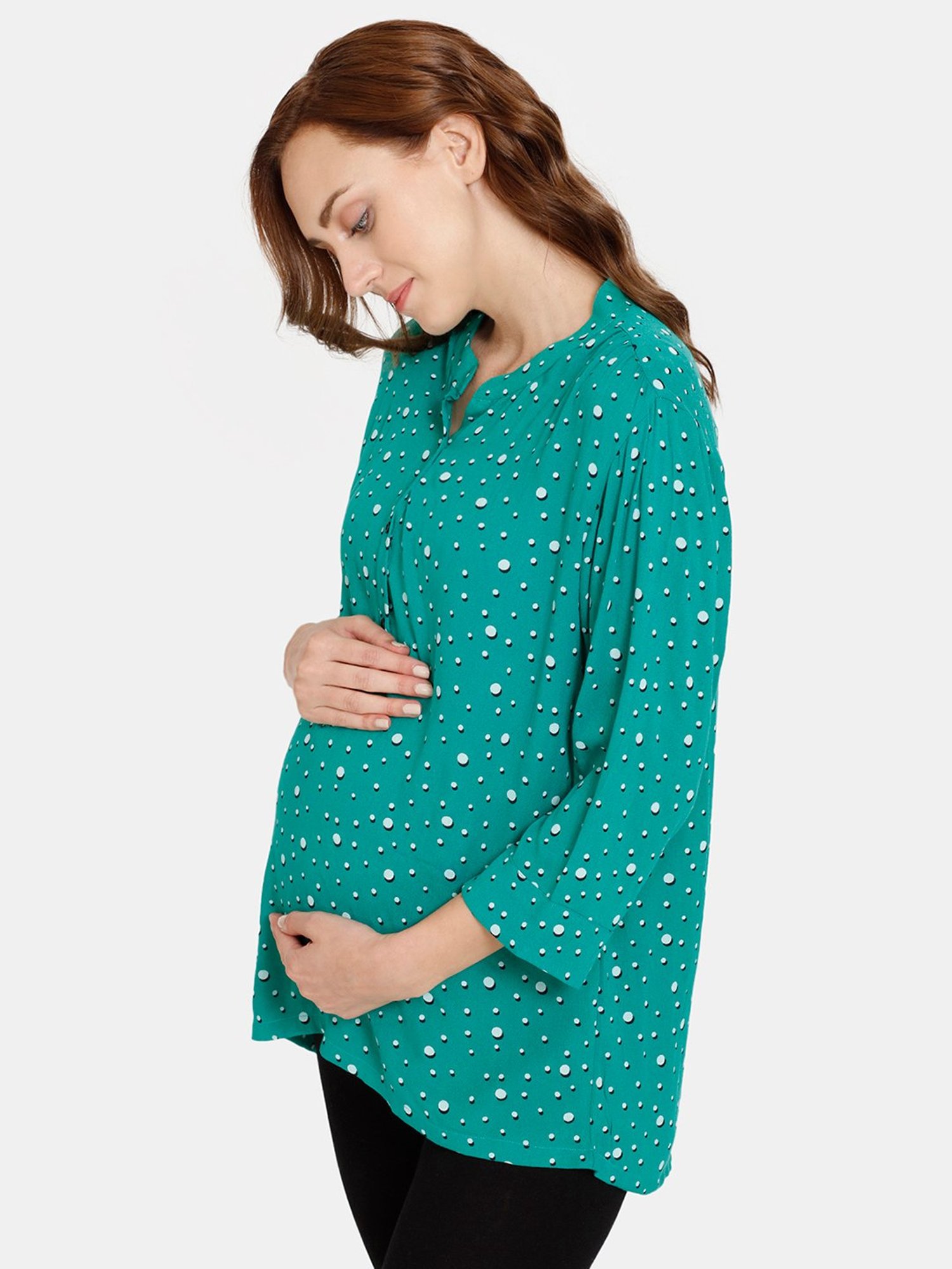 Zivame Blue Printed Maternity Top