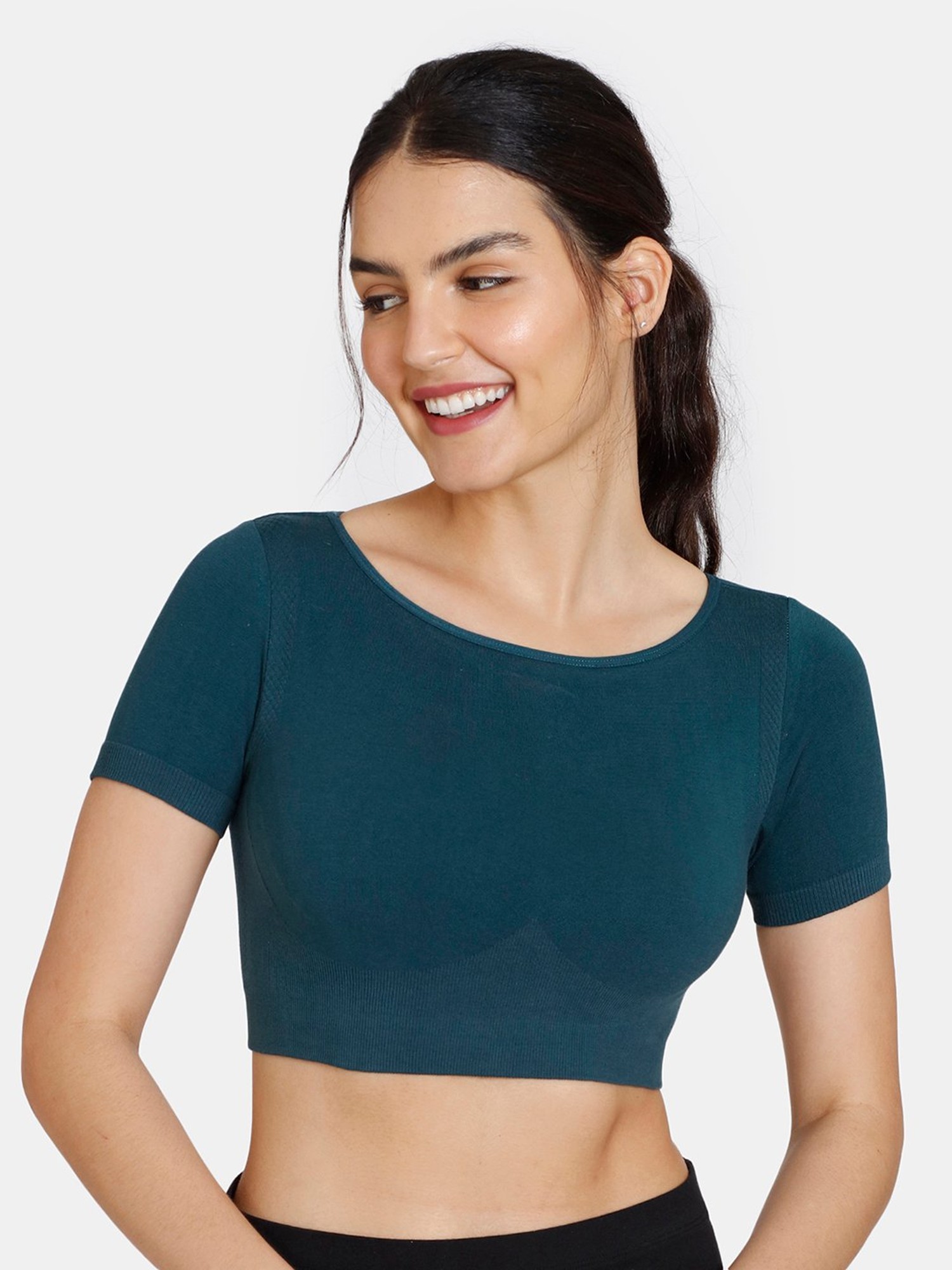 Buy Zelocity Slip On Sports Bra With Removable Padding - Deep Teal