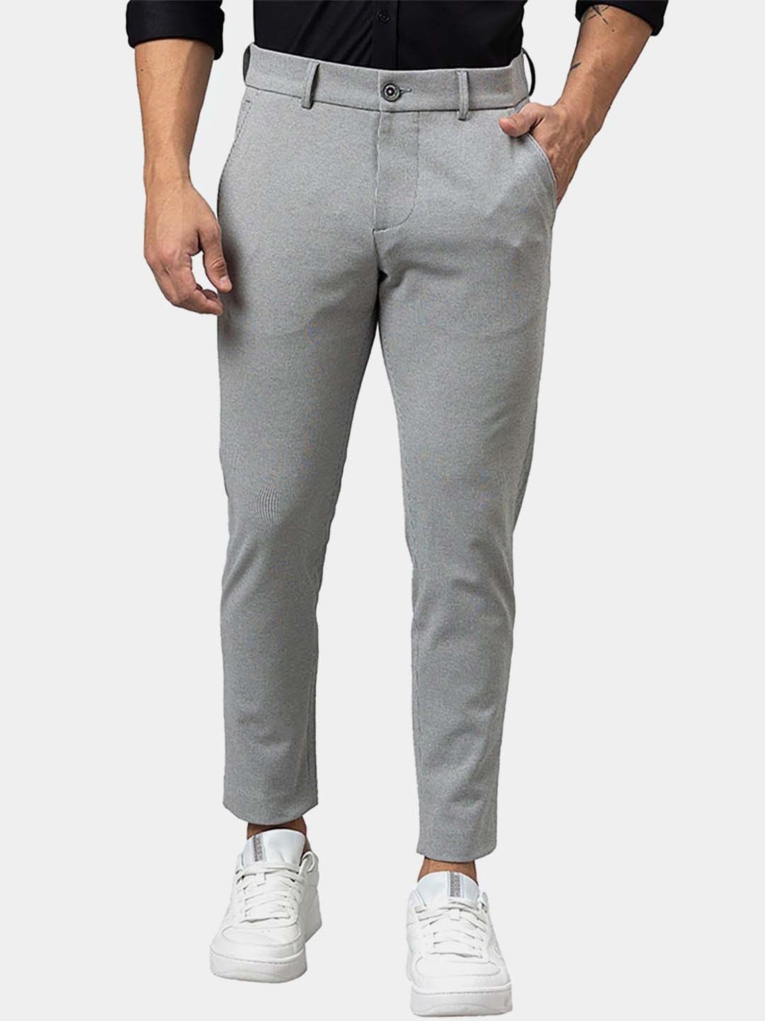 Buy Being Human Grey Comfort Fit Trousers for Mens Online  Tata CLiQ