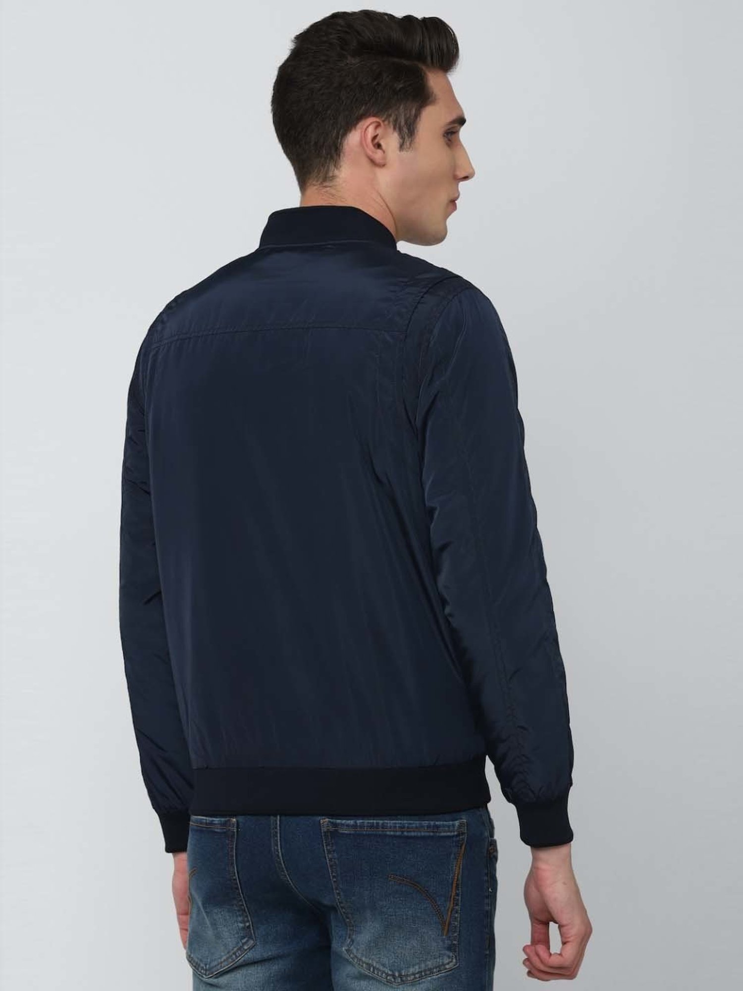 J.Crew Suede Bomber Jacket In Navy in Blue for Men | Lyst