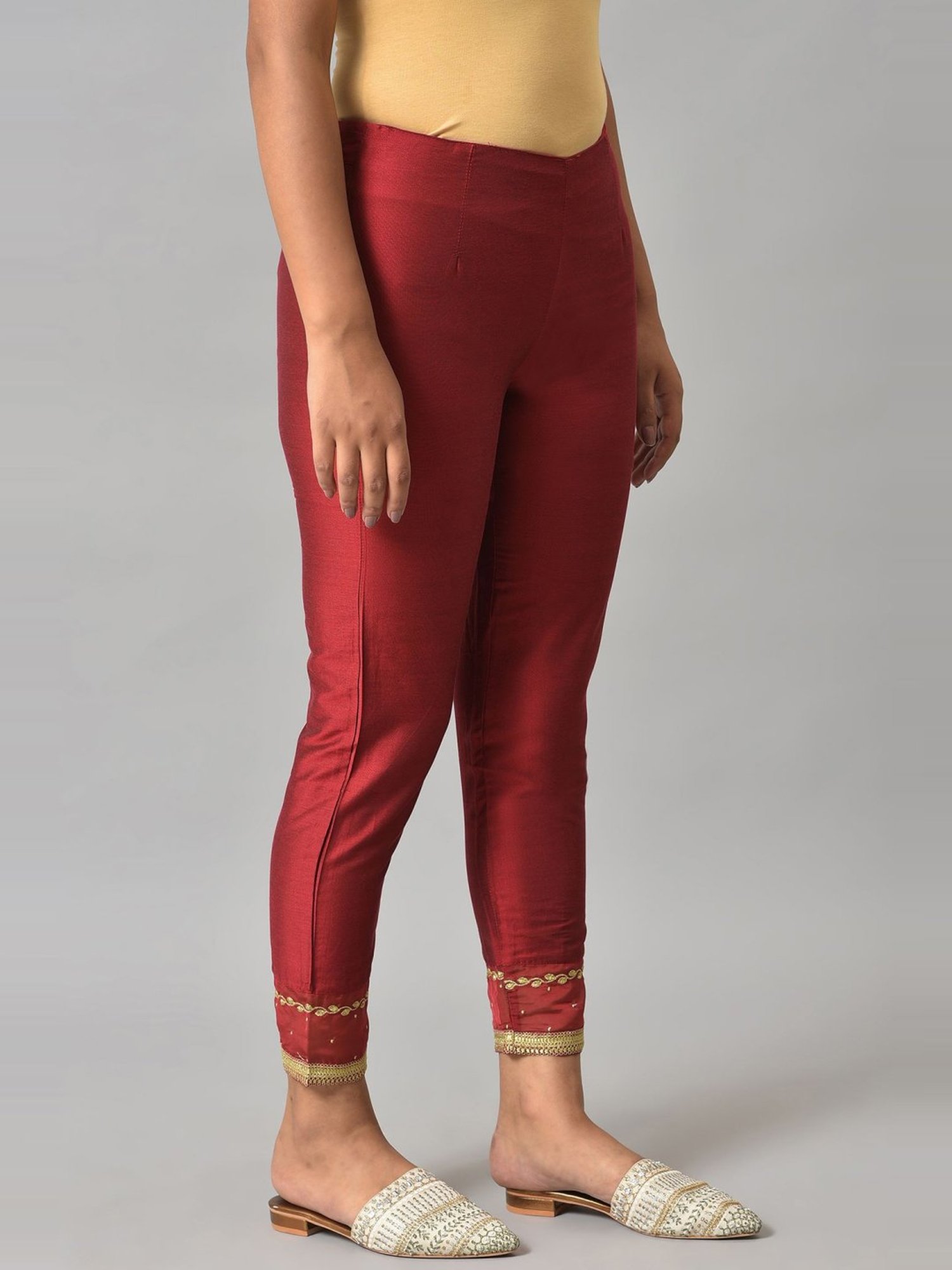Cotton Regular Fit Red Designer Ladies Lace Pant, 36 at Rs 499/piece in New  Delhi