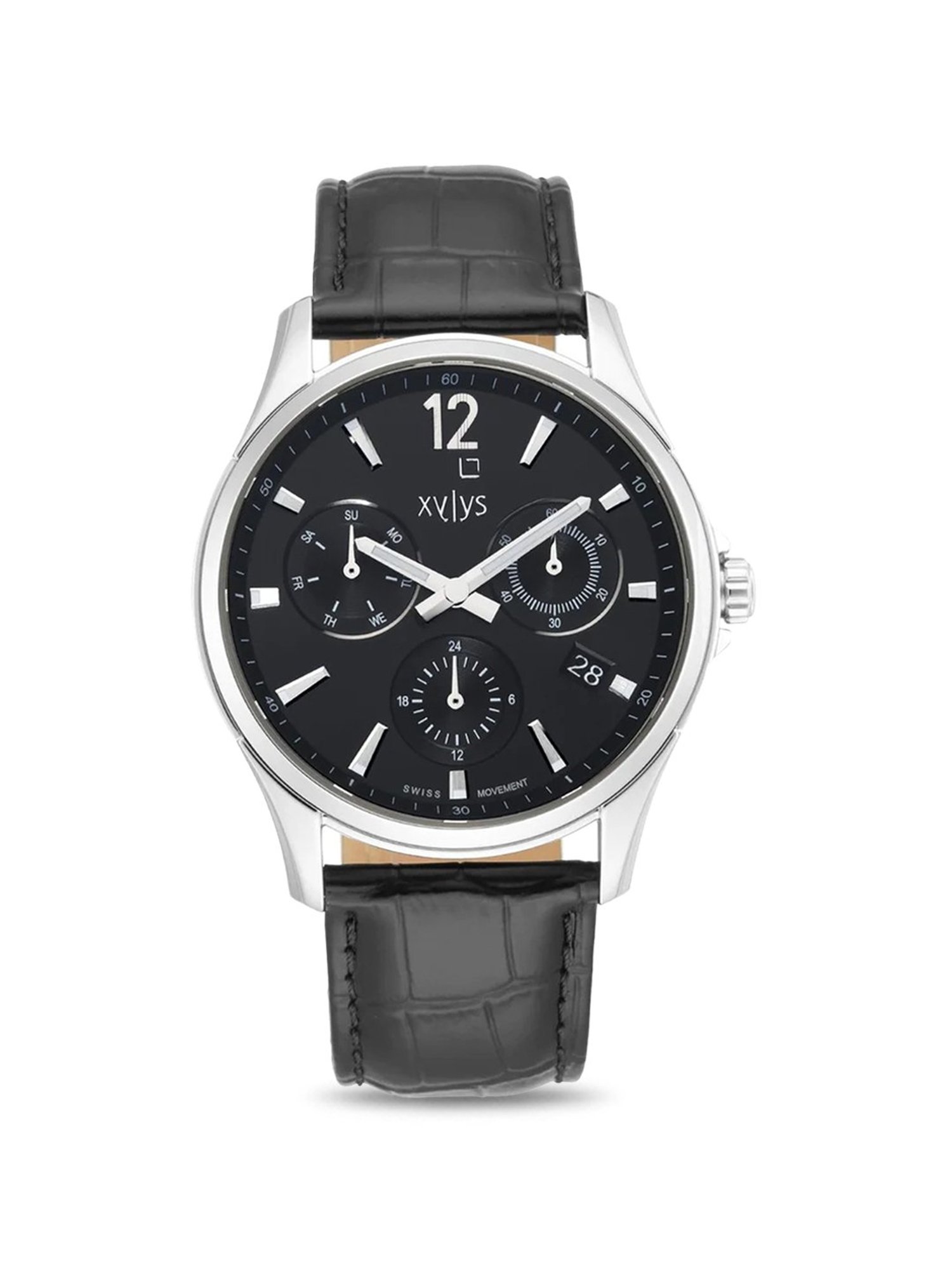 Buy Online Xylys Quartz Analog with Date Black Dial Stainless Steel Strap  Watch for Men - nr40037nm01e | Titan