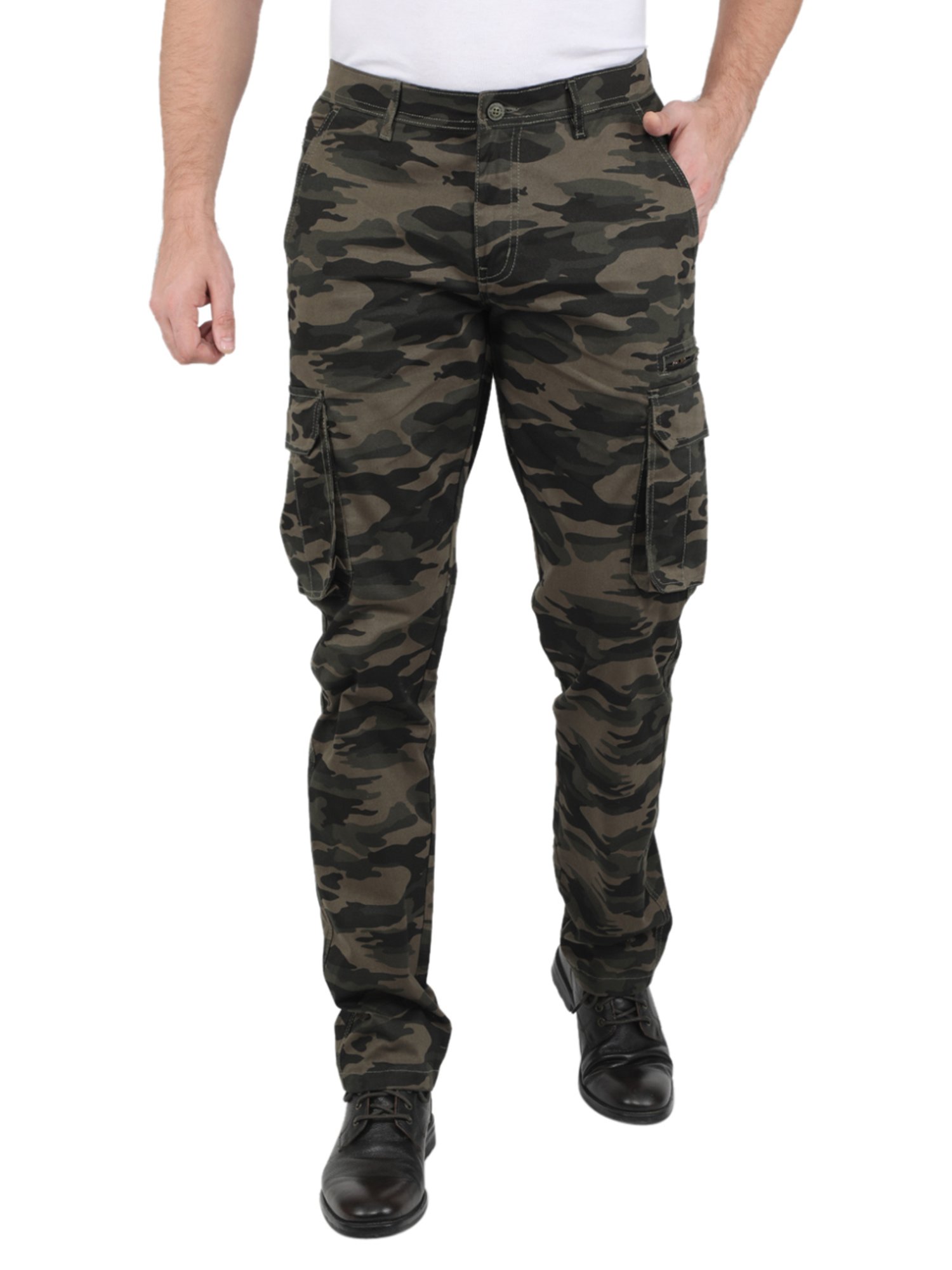Buy The Indian Garage Co Men Charcoal Slim Fit Printed Cargos  Trousers  for Men 7085739  Myntra