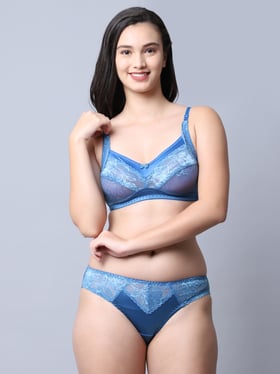 Buy Gracit Purple Self Pattern Bra Panty Set for Women Online @ Tata CLiQ