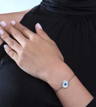 Buy Kaj Fine Jewellery Small Evil Eye Chain Bracelet for Women Online   Tata CLiQ Luxury