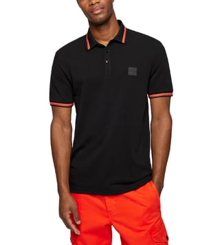 Buy BOSS Black Logo Patch Relaxed Fit Pique Polo T-Shirt for Men Online @  Tata CLiQ Luxury