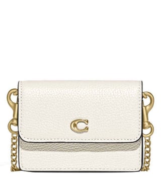 Buy Coach B4/Chalk Small Half Flap Wallet for Women Online @ Tata CLiQ  Luxury