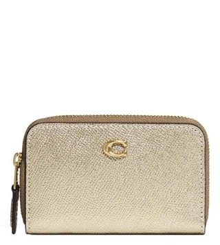 Buy Coach B4/Metallic Soft Gold Small Small Zip Around Wallet for Women  Online @ Tata CLiQ Luxury