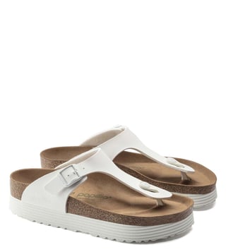 Buy Birkenstock Gizeh Grooved White T Strap Sandals for Women