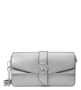 Buy Michael Kors Silver Greenwich Medium Shoulder Bag Online