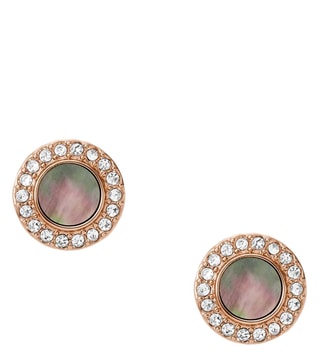Buy Fossil Rose Gold Misty Autumn Studs only at Tata CLiQ Luxury