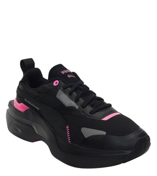 Puma black and store pink trainers