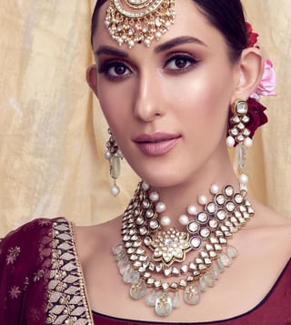 Buy Kundan Bridal Necklace Set For ladies Online