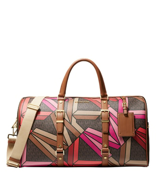 Buy MICHAEL Michael Kors Brown Multi Bedford Travel Logo Large Duffle Bag  Online @ Tata CLiQ Luxury