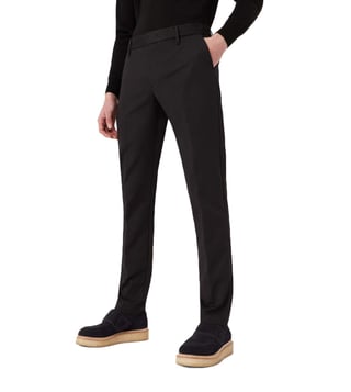 Buy Emporio Armani Black Regular Fit Trousers for Men Online @ Tata CLiQ  Luxury