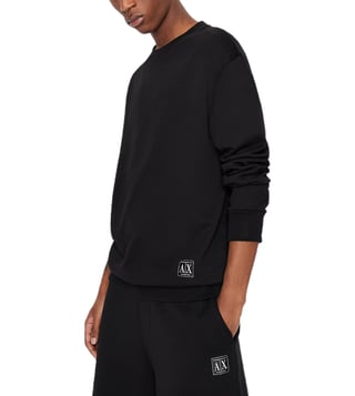 Buy Armani Exchange Black Regular Fit Sweatshirt for Men Online @ Tata CLiQ  Luxury