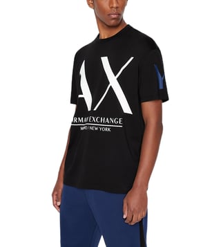 Buy Armani Exchange Black Maxi Logo Comfort Fit T-Shirt for Men Online @  Tata CLiQ Luxury