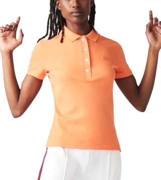 dialekt vegetation Simuler Buy Lacoste Orange Slim Fit Polo T-Shirt for Women Online @ Tata CLiQ Luxury