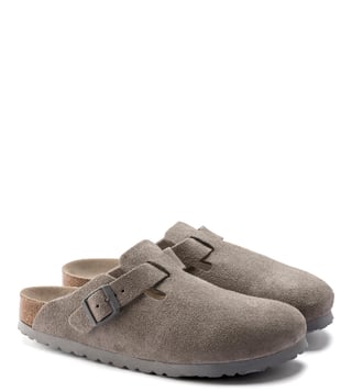 Buy Birkenstock Stone Coin Boston Soft Footbed Mules Online Tata