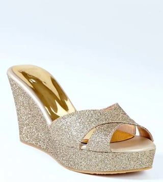 Gold best sale glitter wedges