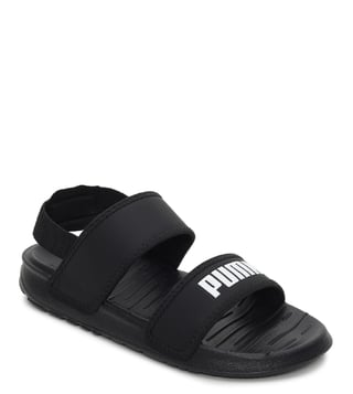 Buy Puma Black White PS Soft Floater Sandals for Boys Online