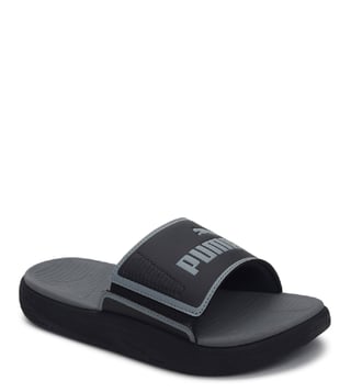 puma gray slides