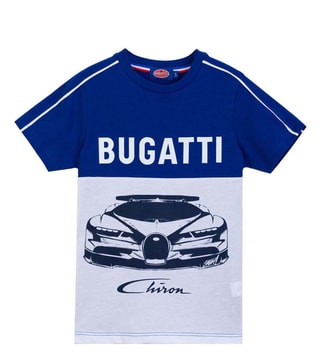 Buy BUGATTI Kids Blue Logo Straight Fit T-Shirt Online @ Tata CLiQ Luxury