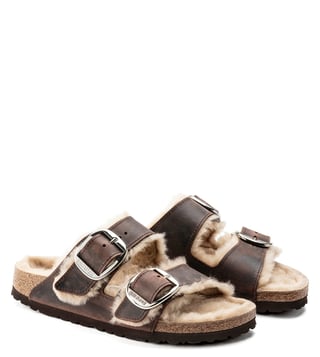 Shearling best sale slide sandals