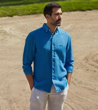 Mens Casual Cotton Linen Shirt Long Sleeve Loose Blouse Button Down T-Shirt  Tops