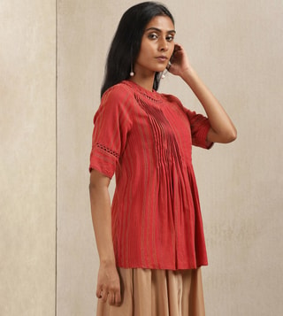 Jaipur Kurti Ethnic Dresses  Buy Jaipur Kurti Red Solid Dress Online   Nykaa Fashion
