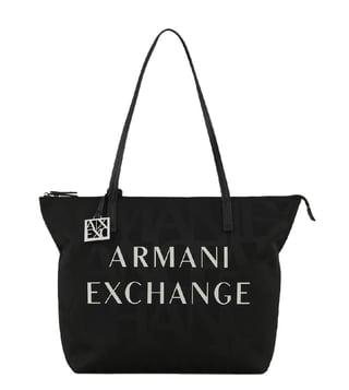 Buy Armani Exchange Black Maxi Logo Shopping Tote for Women Online @ Tata  CLiQ Luxury